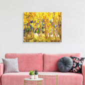 Herfstkleuren van Espenbomen 3 Canvas Afdruk (Insitu (Woonkamer))