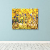 Herfstkleuren van Espenbomen 3 Canvas Afdruk (Insitu (Houten vloer))