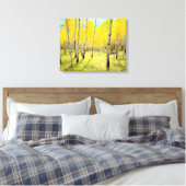 Herfstkleuren van Espenbomen 4 Canvas Afdruk (Insitu (Slaapkamer))
