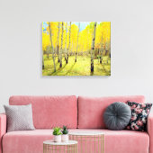 Herfstkleuren van Espenbomen 4 Canvas Afdruk (Insitu (Woonkamer))