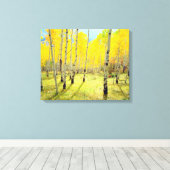 Herfstkleuren van Espenbomen 4 Canvas Afdruk (Insitu (Houten vloer))