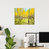 Herfstkleuren van Espenbomen 4 Poster (Thuiskantoor)
