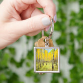 Herfstkleuren van Espenbomen 4 Sleutelhanger (Hand)