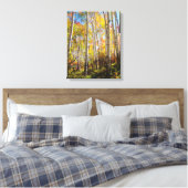 Herfstkleuren van Espenbomen 5 Canvas Afdruk (Insitu (Slaapkamer))