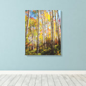 Herfstkleuren van Espenbomen 5 Canvas Afdruk (Insitu (Houten vloer))