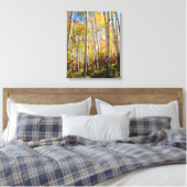 Herfstkleuren van Espenbomen 5 Canvas Afdruk (Insitu (Slaapkamer))