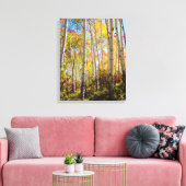 Herfstkleuren van Espenbomen 5 Canvas Afdruk (Insitu (Woonkamer))
