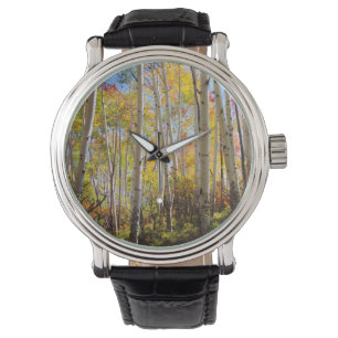 Herfstkleuren van Espenbomen 5 Horloge