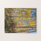 Herfstkleuren van Espenbomen 5 Legpuzzel (Horizontaal)