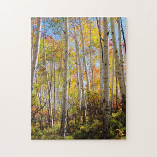 Herfstkleuren van Espenbomen 5 Legpuzzel