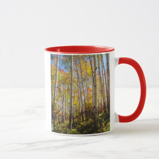 Herfstkleuren van Espenbomen 5 Mok (Rechts)