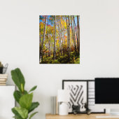 Herfstkleuren van Espenbomen 5 Poster (Thuiskantoor)