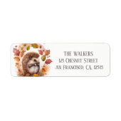 Herfstkleuren Waterverf Hedgehog Retouradres Etiket (Voorkant)
