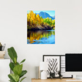 Herfstkleuren weerspiegeld in Rush Creek Poster (Thuiskantoor)