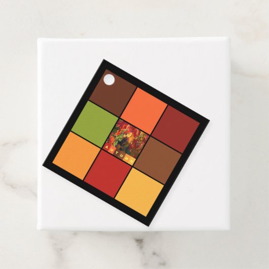 Herfstkleurenblokken Bedankjes Labels (In situ)