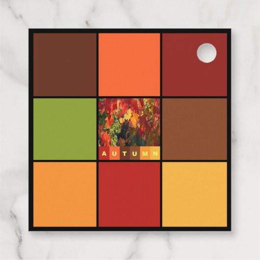 Herfstkleurenblokken Bedankjes Labels (Achterkant)