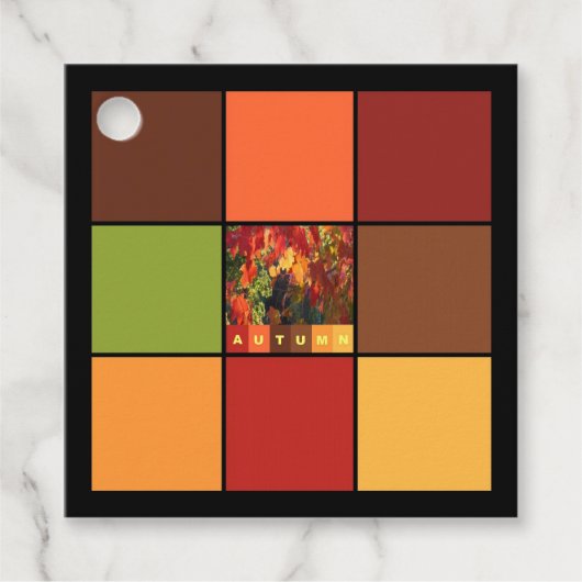 Herfstkleurenblokken Bedankjes Labels (Voorkant)