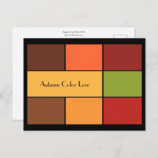 Herfstkleurenblokken Briefkaart (Voorkant / Achterkant)