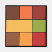 Herfstkleurenblokken Magneet (Voorkant)