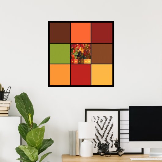 Herfstkleurenblokken Poster (Thuiskantoor)