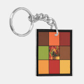 Herfstkleurenblokken Sleutelhanger (Voorkant Links)