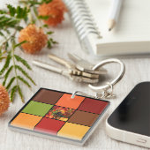 Herfstkleurenblokken Sleutelhanger (Voorkant Rechts)