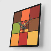 Herfstkleurenblokken Vierkante Klok (Hoek)