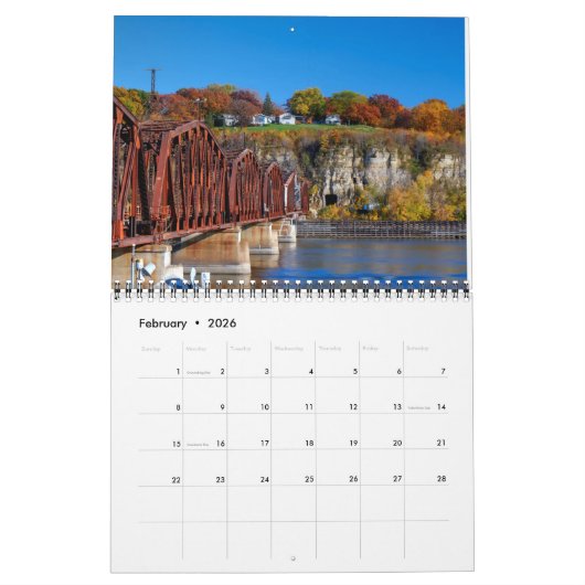Herfstkleurenkalender Kalender (Feb 2026)