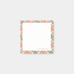 Herfstkleurig plaid post-it® notes