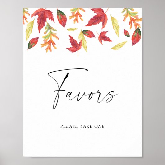 Herfstkleurige bladeren Favorieten Poster (Voorkant)