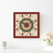 Herfstkleurige kleuren - slone ster quilt design vierkante klok (Huis)