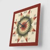 Herfstkleurige kleuren - slone ster quilt design vierkante klok (Hoek)