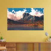 Herfstkliffen (drieluik) canvas afdruk (Insitu (Woonkamer))