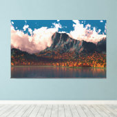 Herfstkliffen (drieluik) canvas afdruk (Insitu (Houten vloer))