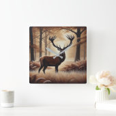 Herfstklok voor herten vierkante klok (Huis)