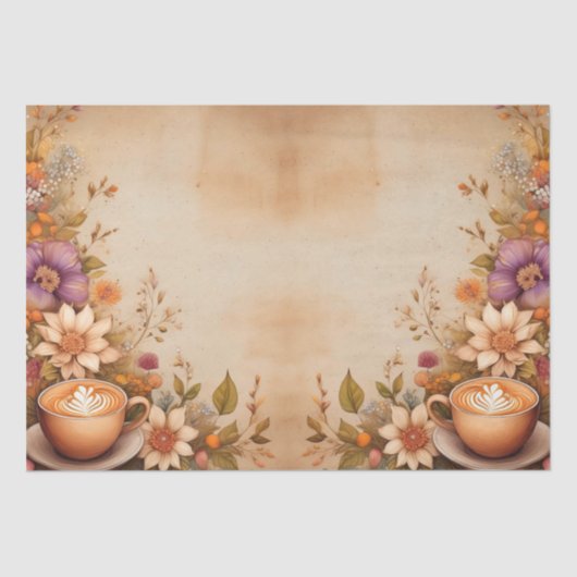 herfstkoffie decoupage print tissuepapier (Voorkant)