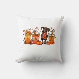 Herfstkoffie Mok met teckel Kussen