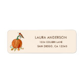 Herfstkolibrie Pompoen Label (Voorkant)