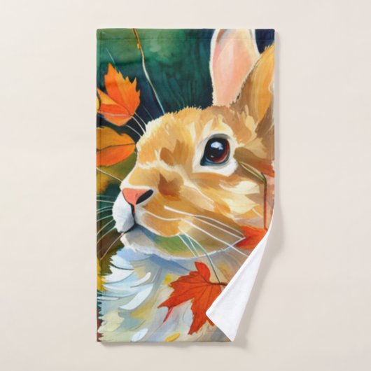 herfstkonijn bad handdoek (Handdoek)