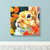 herfstkonijn canvas afdruk (Insitu (Houten vloer))