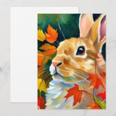 herfstkonijn feestdagenkaart (Voorkant / Achterkant)