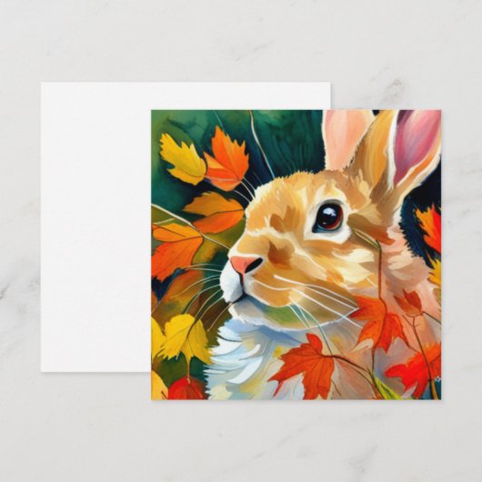 herfstkonijn feestdagenkaart (Voorkant / Achterkant)