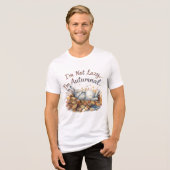 Herfstkonijn in bladeren met grappige luie quote Tri-Blend shirt (Voorkant volledig)