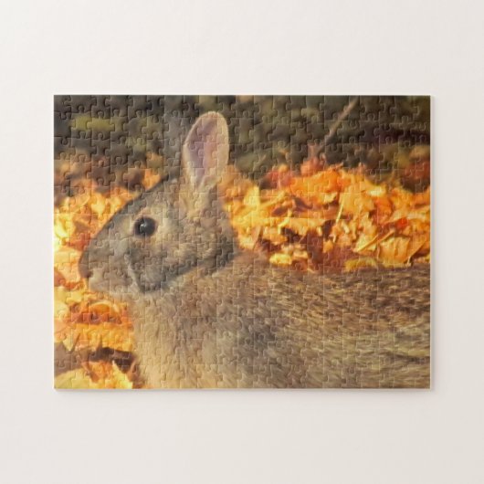 herfstkonijn legpuzzel (Horizontaal)