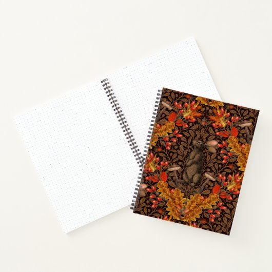 Herfstkonijn op bruin notitieboek (Binnen)