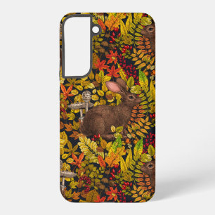 Herfstkonijn op zwart samsung galaxy hoesje