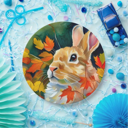 herfstkonijn papieren bordje (Feest)