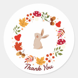 herfstkonijn ronde sticker