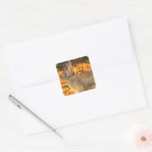 herfstkonijn vierkante sticker (Envelop)