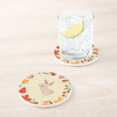 herfstkonijn zandsteen onderzetter (Zijkant)